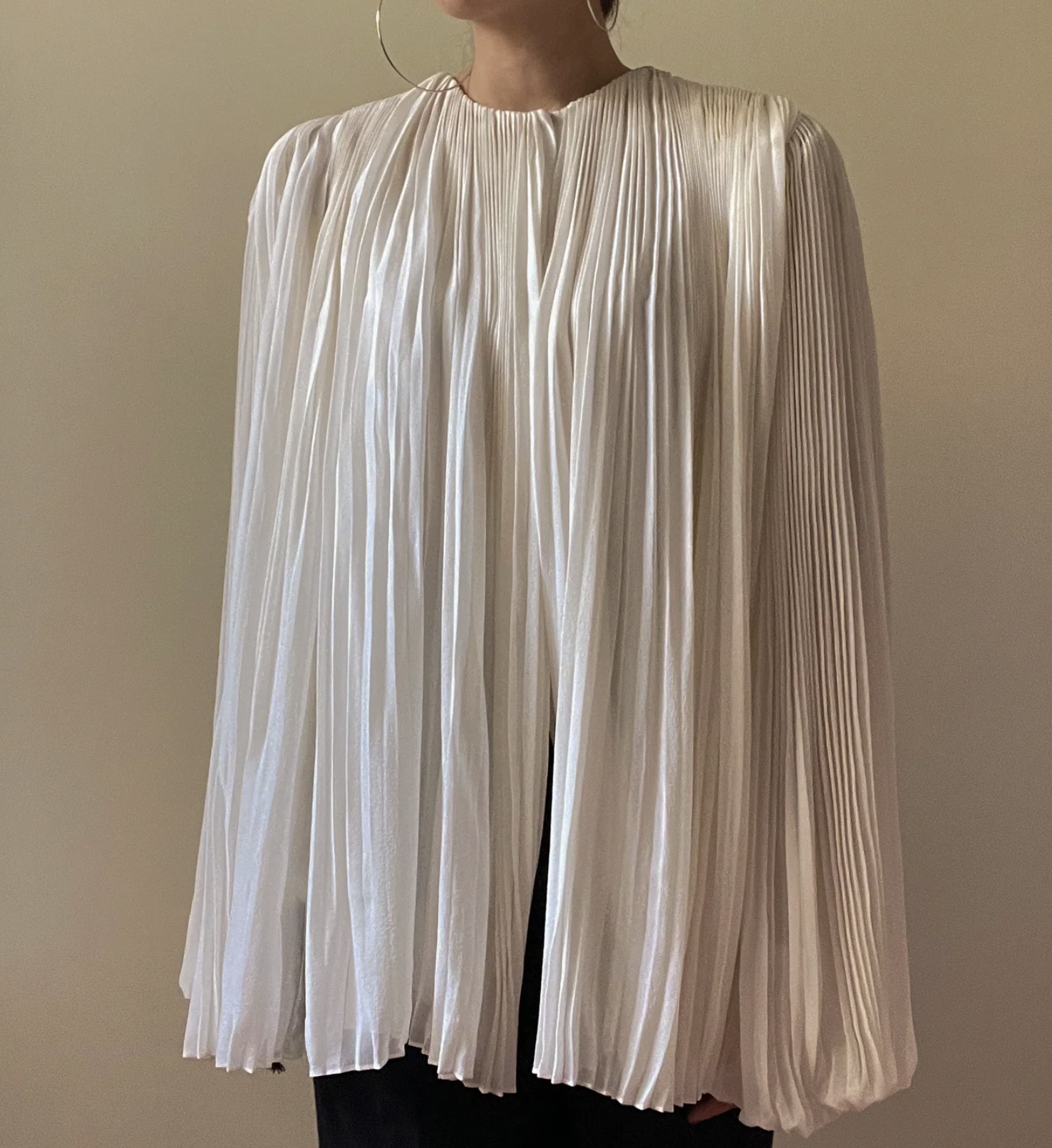 Nina Ricci Silk Pleated Blouse