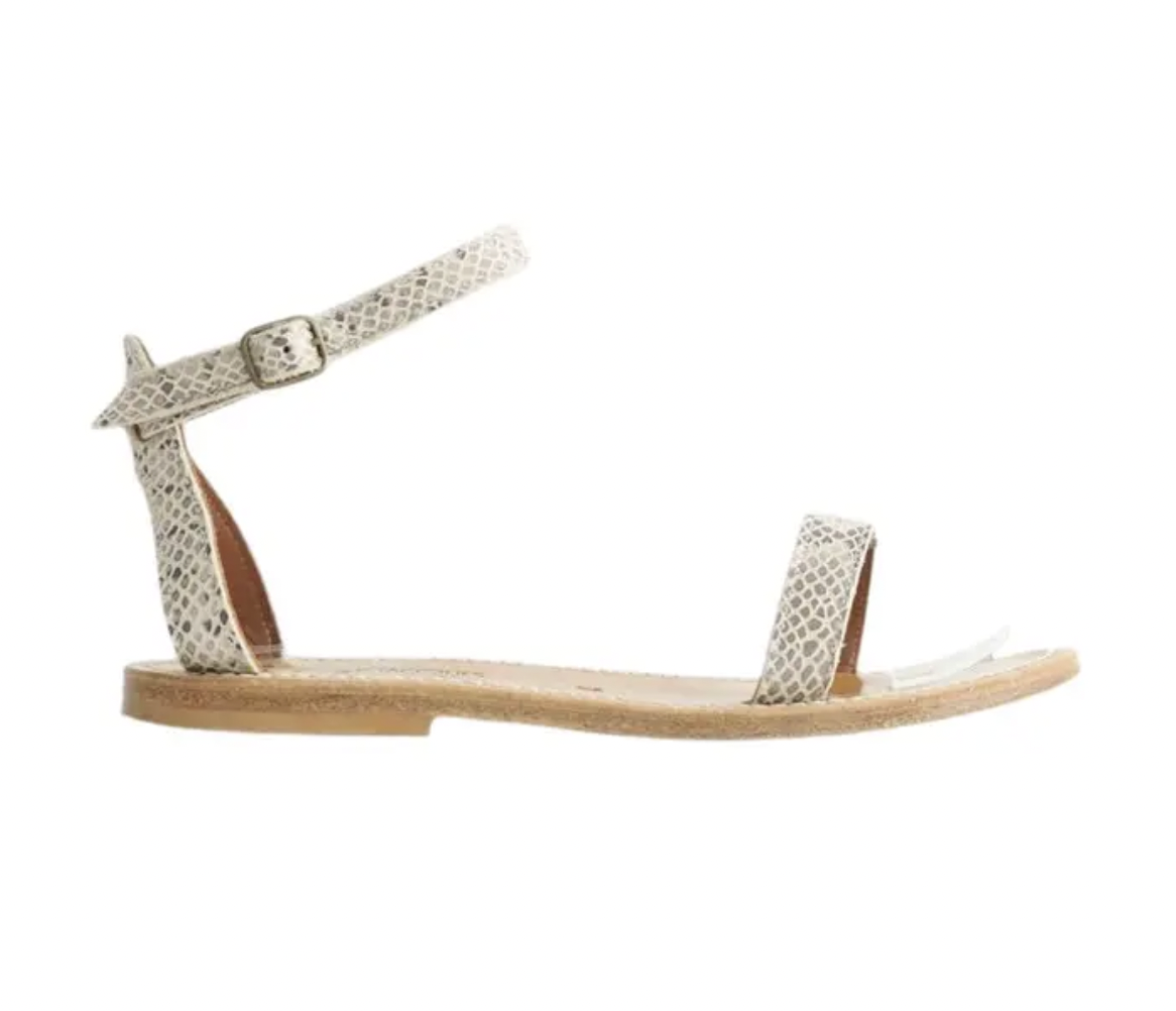K.JACQUES Snakeskin Flat Sandals
