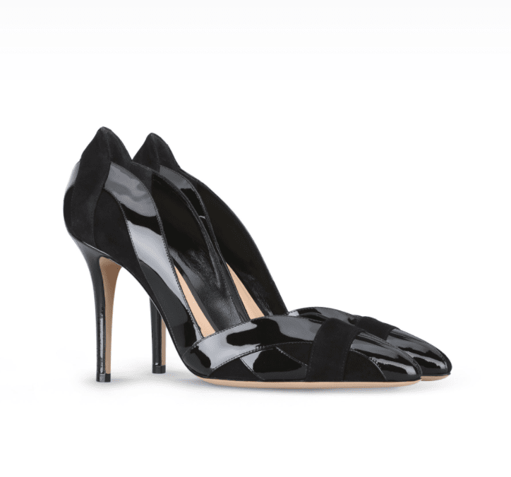 Giorgio Armani Scalloped High Heel Pumps in Blue Satin