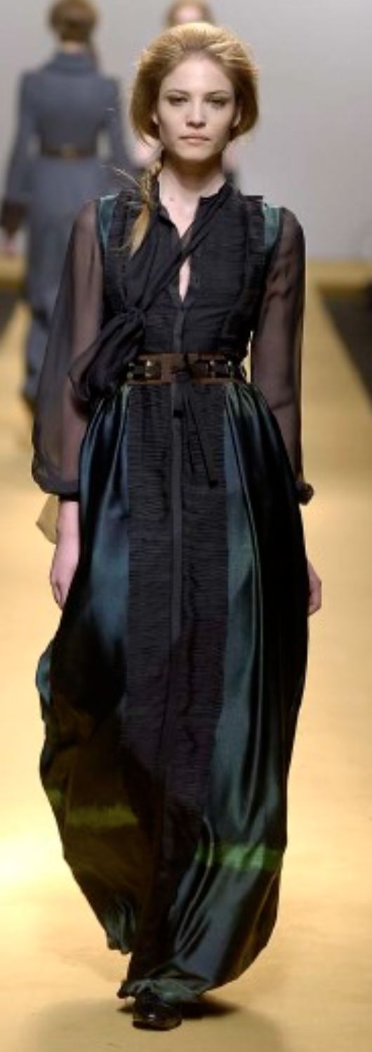 slim fit dress slacks Alberta Ferretti Embroidered Tulle Maxi Dress