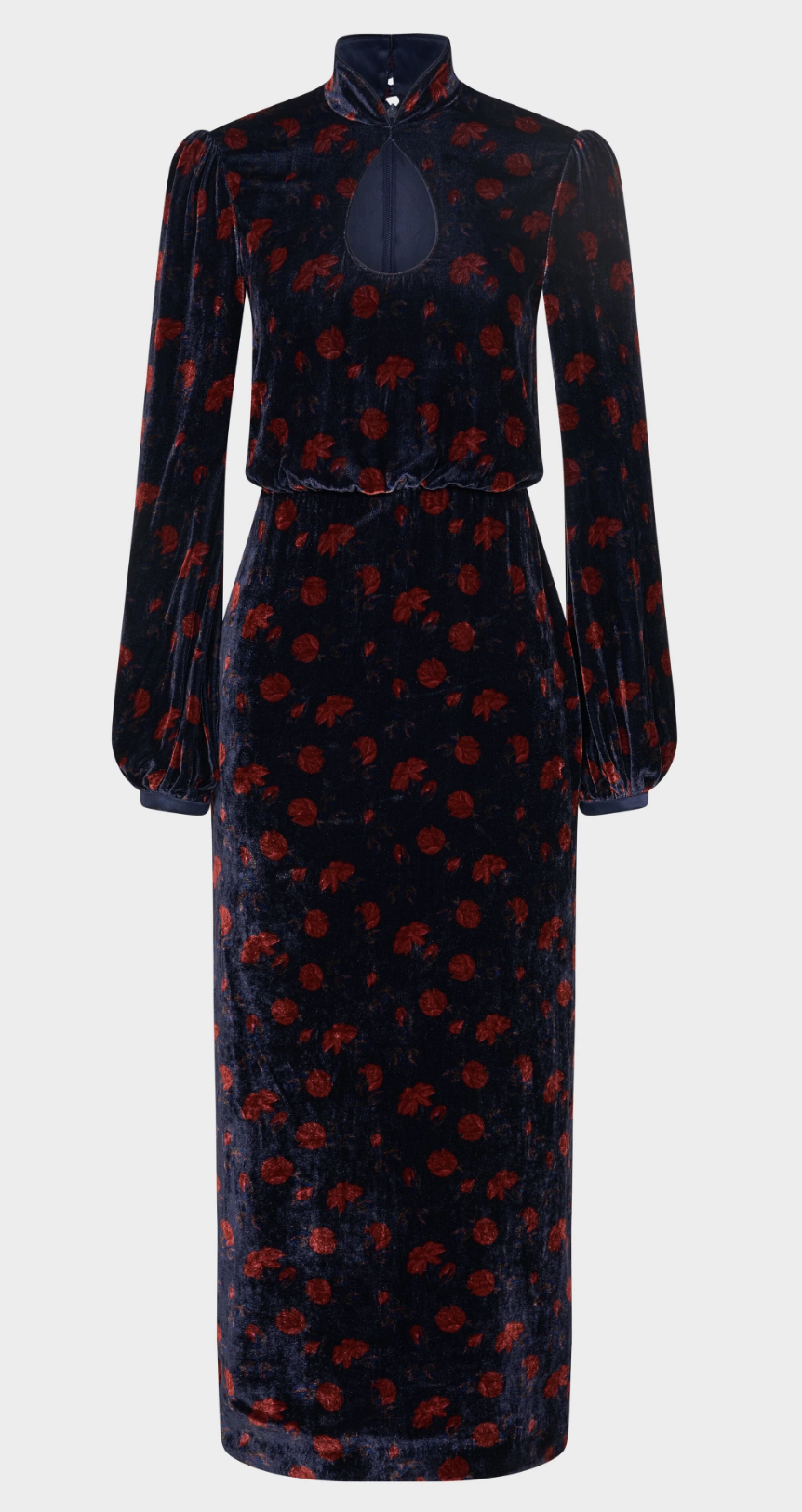 Saloni Domino Dress in Rose Petal Navy