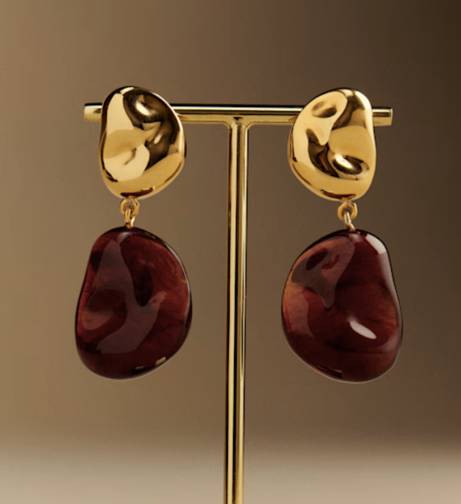 Sézane Solene Earrings in Golden Brown