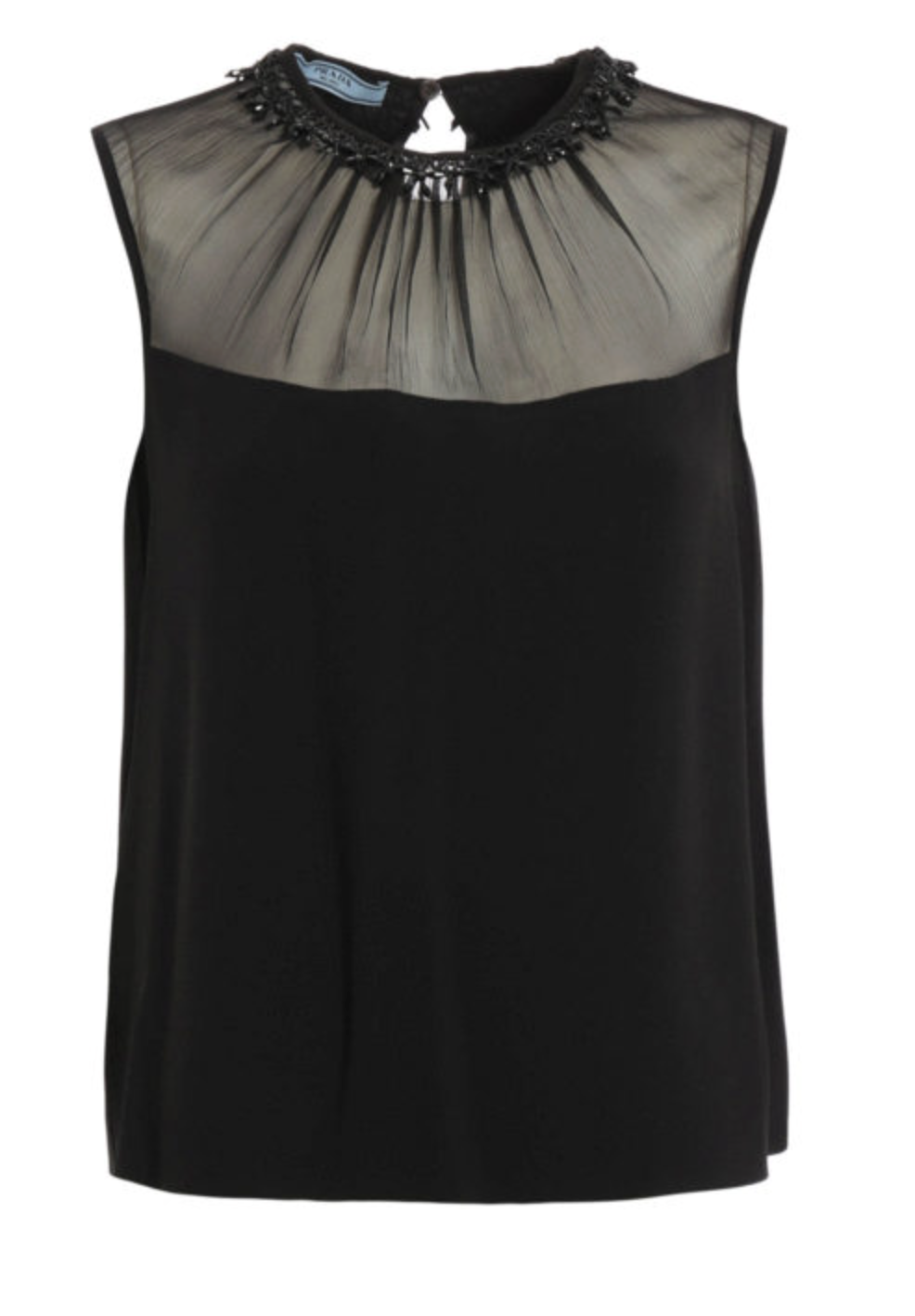 Prada Jewel Sablé Chiffon Top