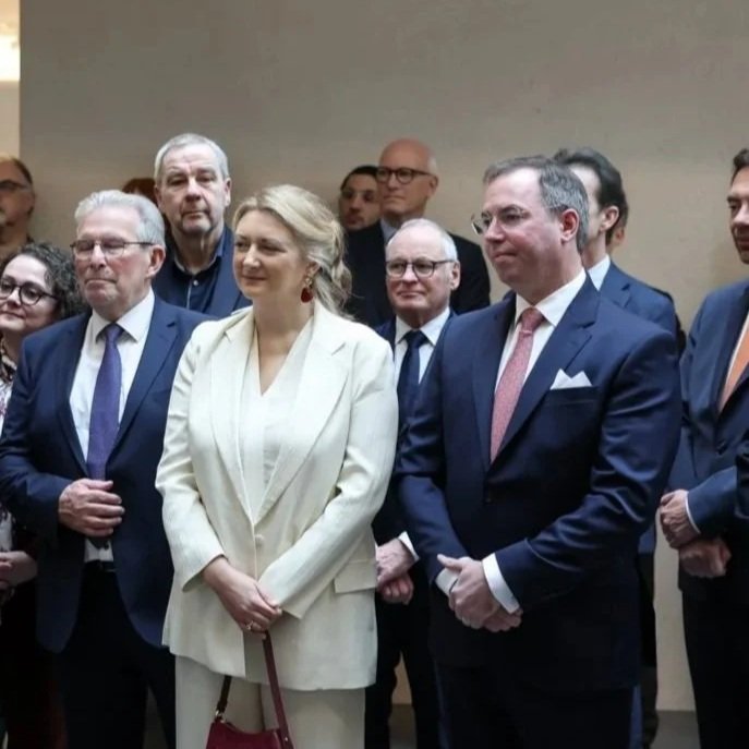 Grand Duke Guillaume and Grand Duchess Stéphanie attend presentation of their official portraits