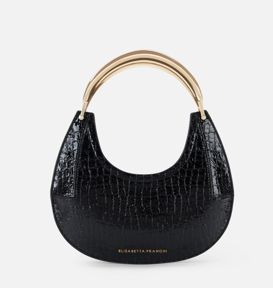 Elisabetta Franchi Small Hobo Bag with Jewel Handle