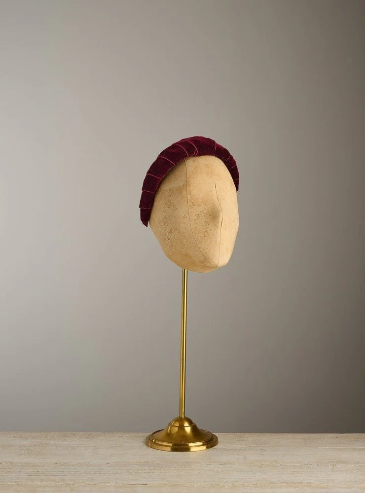 Camilla Rose Millinery Wrap Headband in Burgundy Velvet.jpg