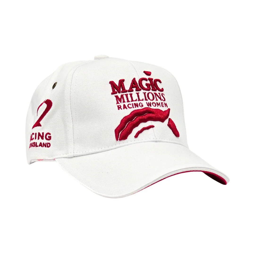 Magic Millions Racing Cap in WhiteDark Red.jpg