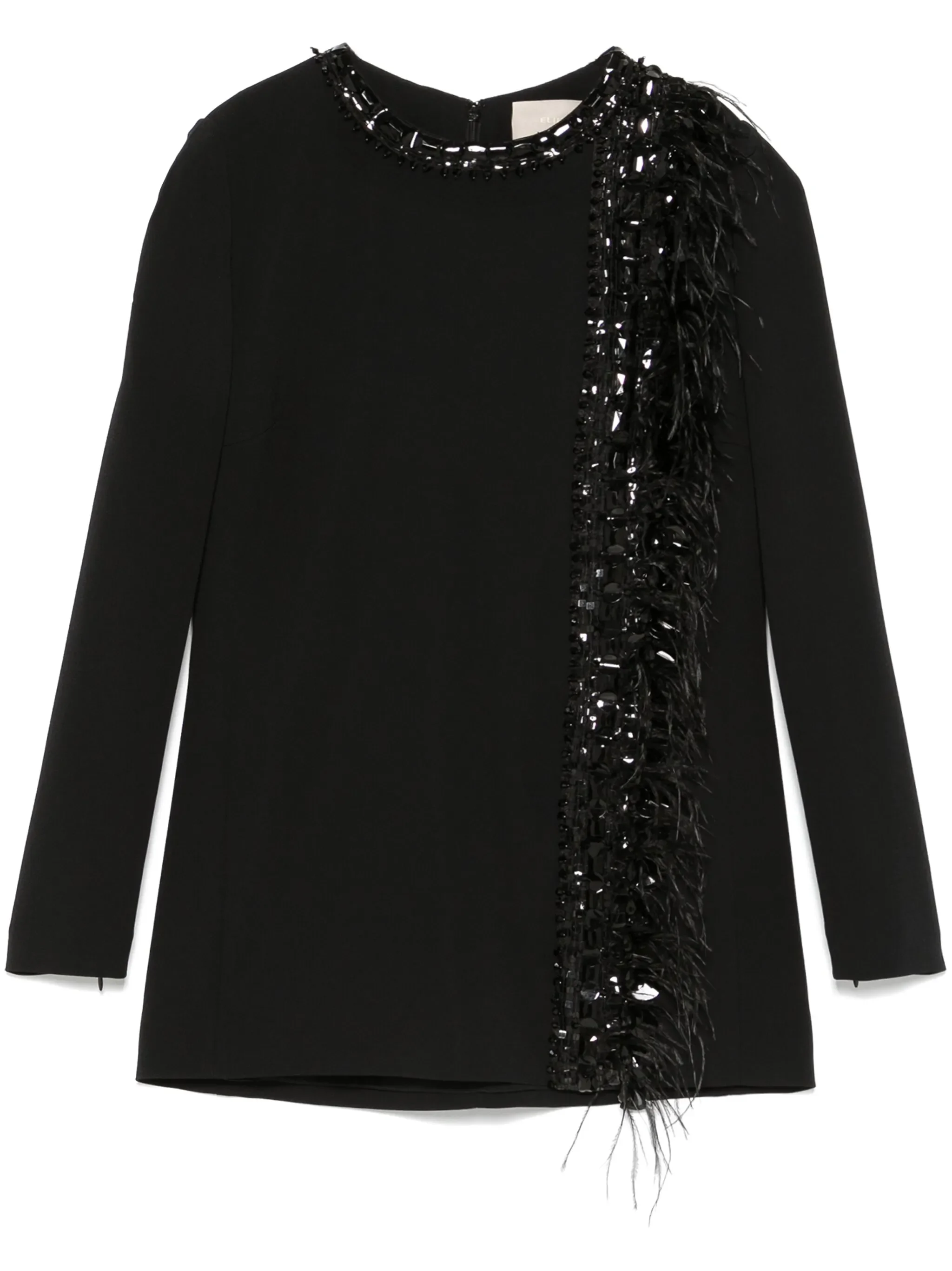 Elie Saab Embroidered Cady Feather Blouse
