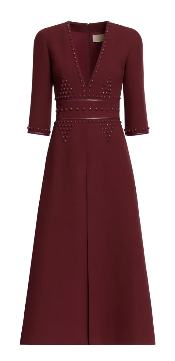 Elie Saab Embellished Wool Midi Dress