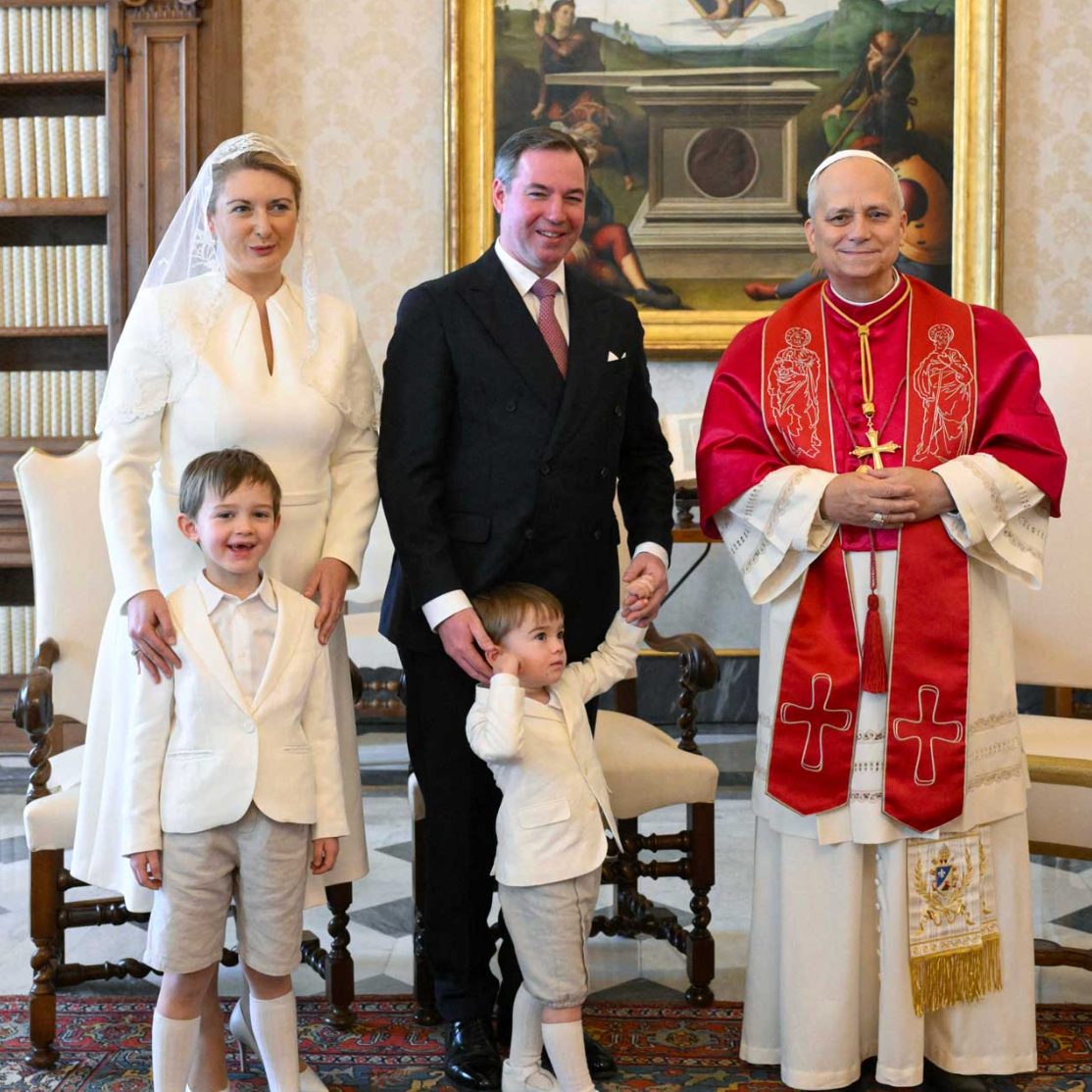 Grand Duke Guillaume and Grand Duchess Stéphanie meet Pope Leo XIV