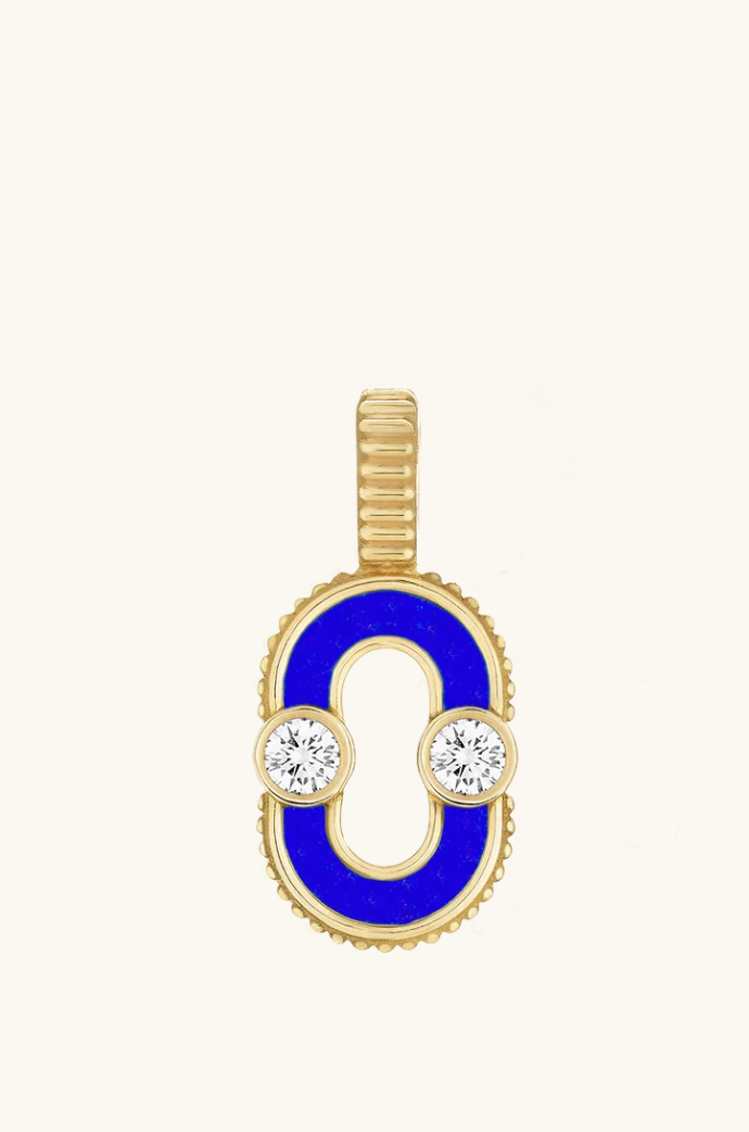 Viltier Gold Magnetic Twist Pendant in Lapis-Lazuli