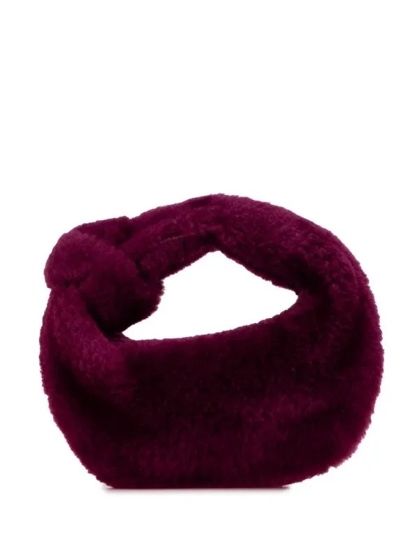 Bottega Veneta Jodie Mini Bag in Purple Shearling