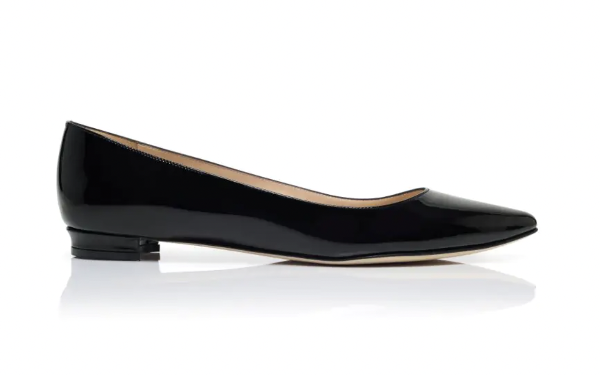 Manolo Blahnik BB Ballet Flats in Black Patent Leather