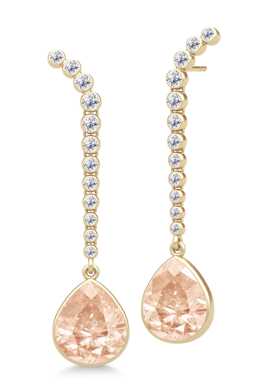 Julie Sandlau Lumi Drop Chandelier Earrings in Diamonds and Morganite