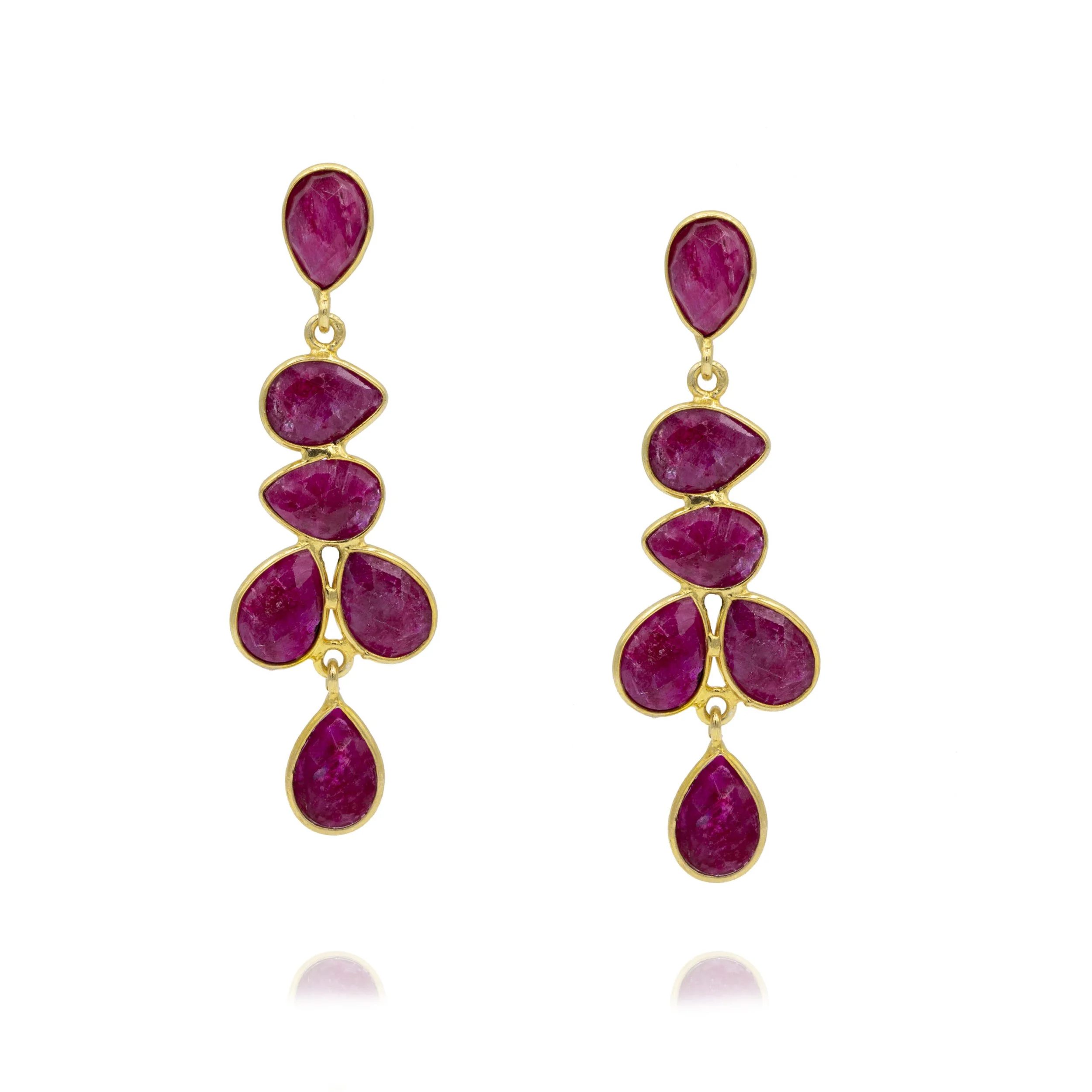 Van Peterson Little Rock Ruby Mosaic Drop Earrings