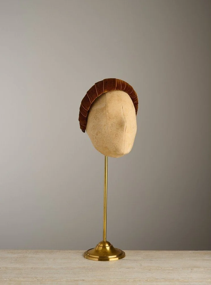 Camilla Rose Millinery Wrap Headband in Mole Velvet