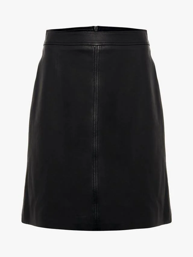 Hobbs Annalise Leather A-Line Skirt in Black.jpg