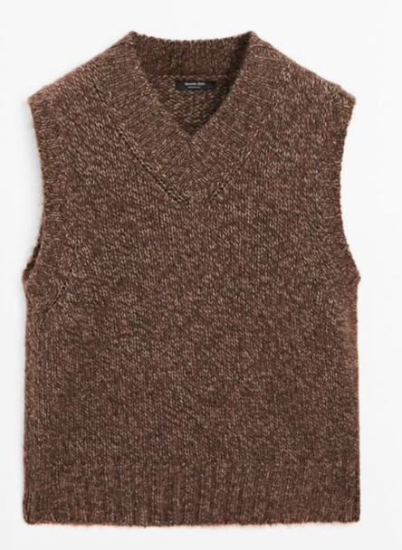 Massimo Dutti Flecked Alpaca and Felt Texture Vest