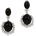 Mèrenor Vintage Onyx and Diamond Drop Earrings