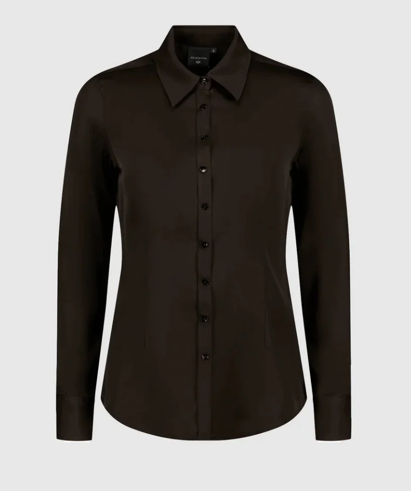 Andiata Lilith Silk Shirt in Mocha