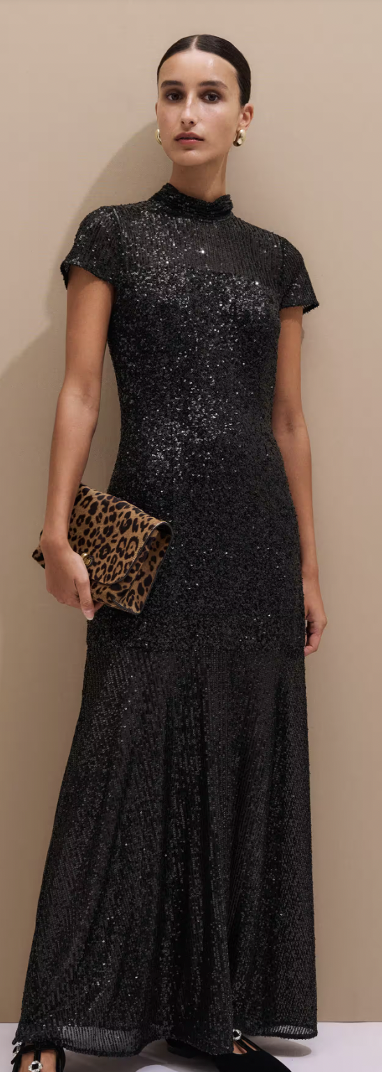 ME and EM Sequin Mix Maxi Dress