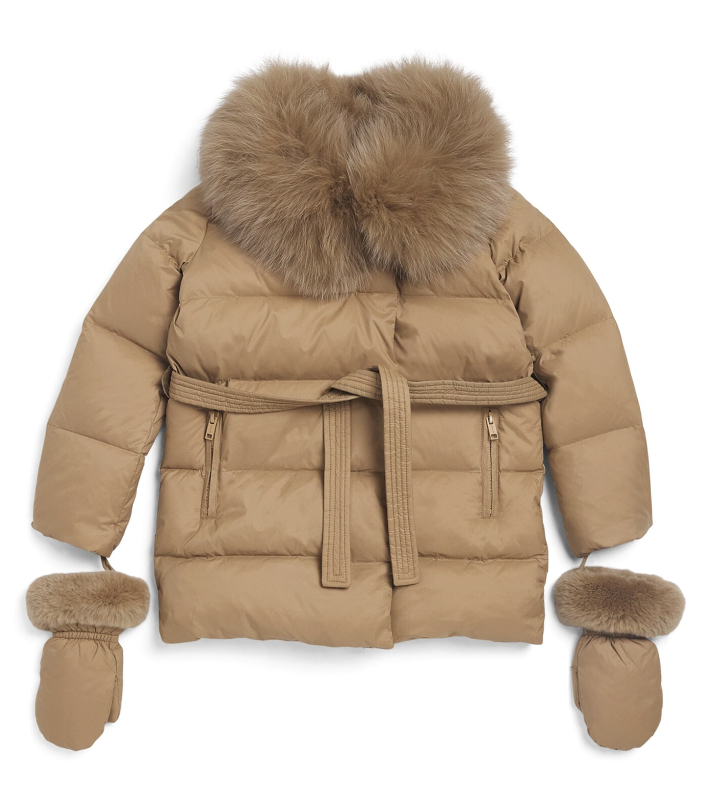 Yves Salomon Fur-Trim Down Puffer Jacket
