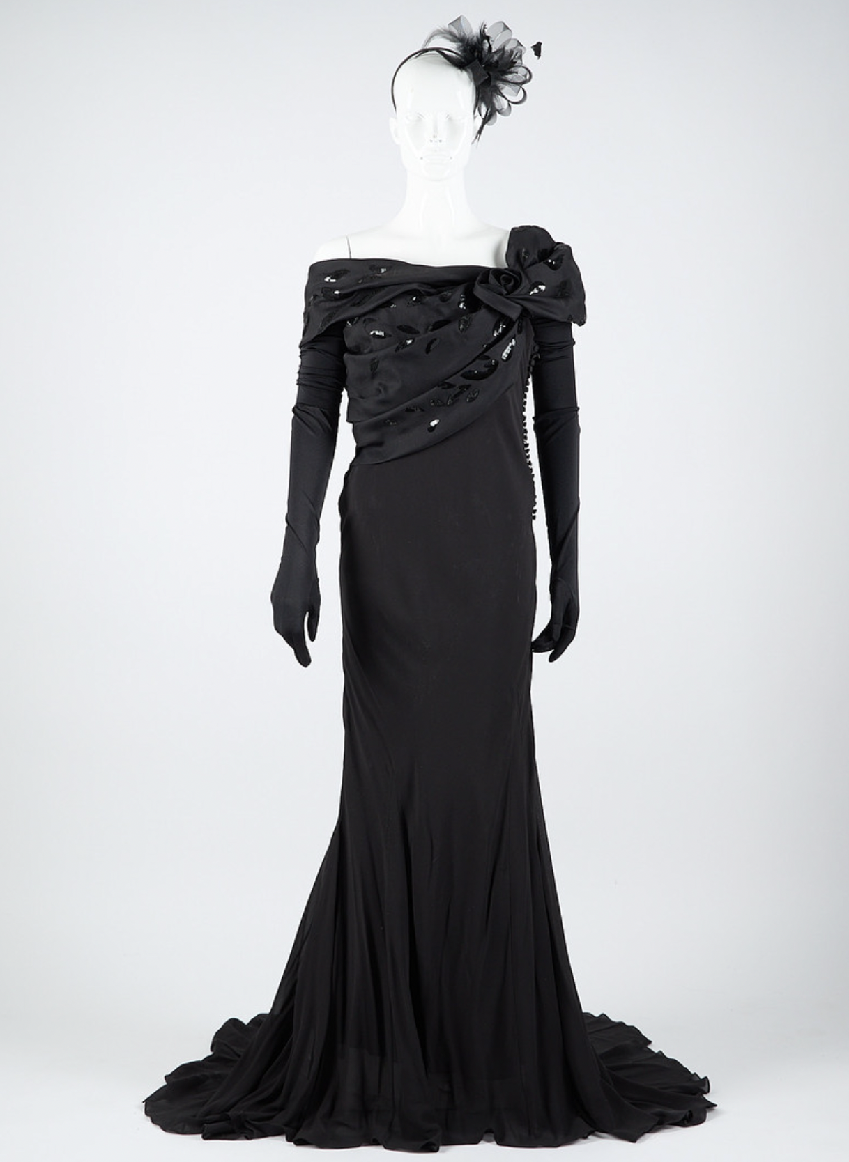 Christian Dior Draped Beaded Gown