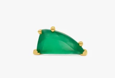 Suot Studio Half Cut Earrings in Green Chalcedony
