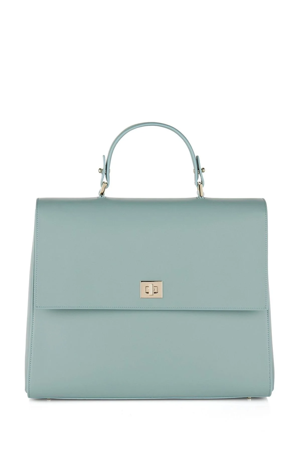 Hugo Boss Bespoke T Handle M Bag in Light Green Leather