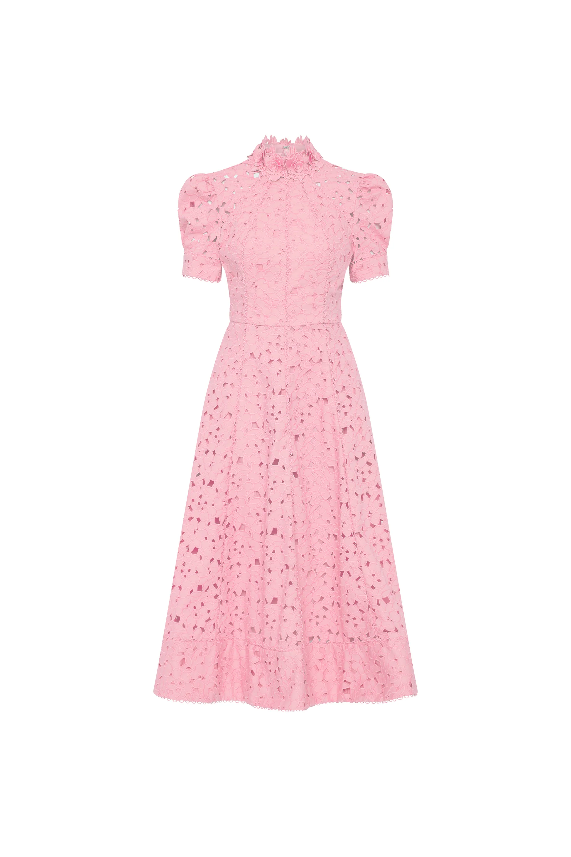 Rebecca Vallance Kitsu Short Sleeve Midi Dress in Light Pink