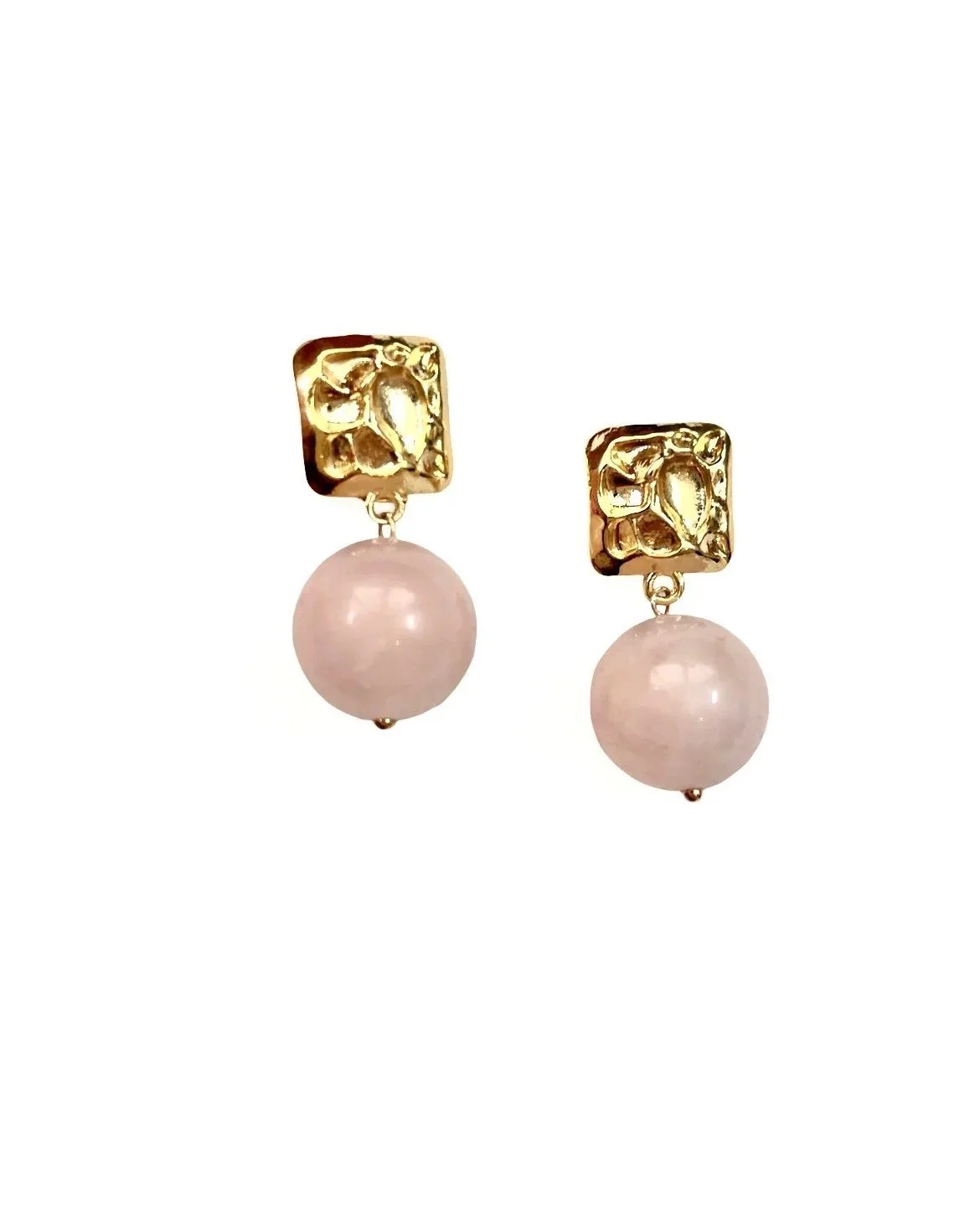 Hector Lion Cassis Rose Quartz Earrings.jpg