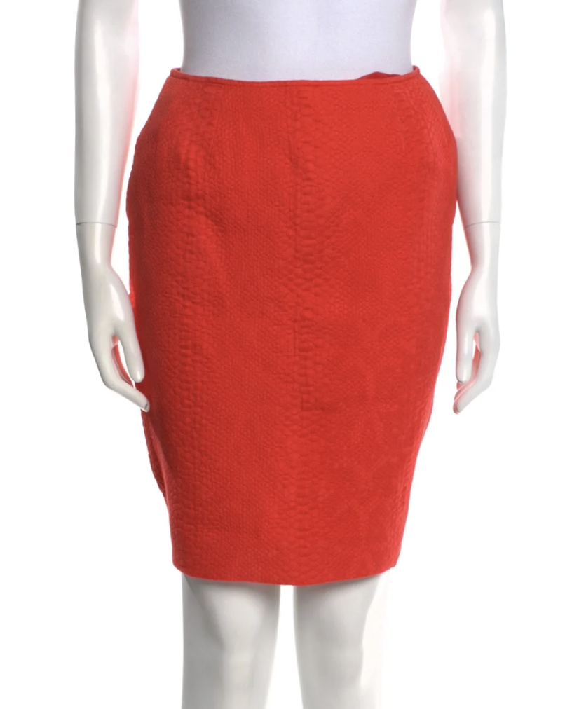 Oscar de la Renta Embossed Skirt