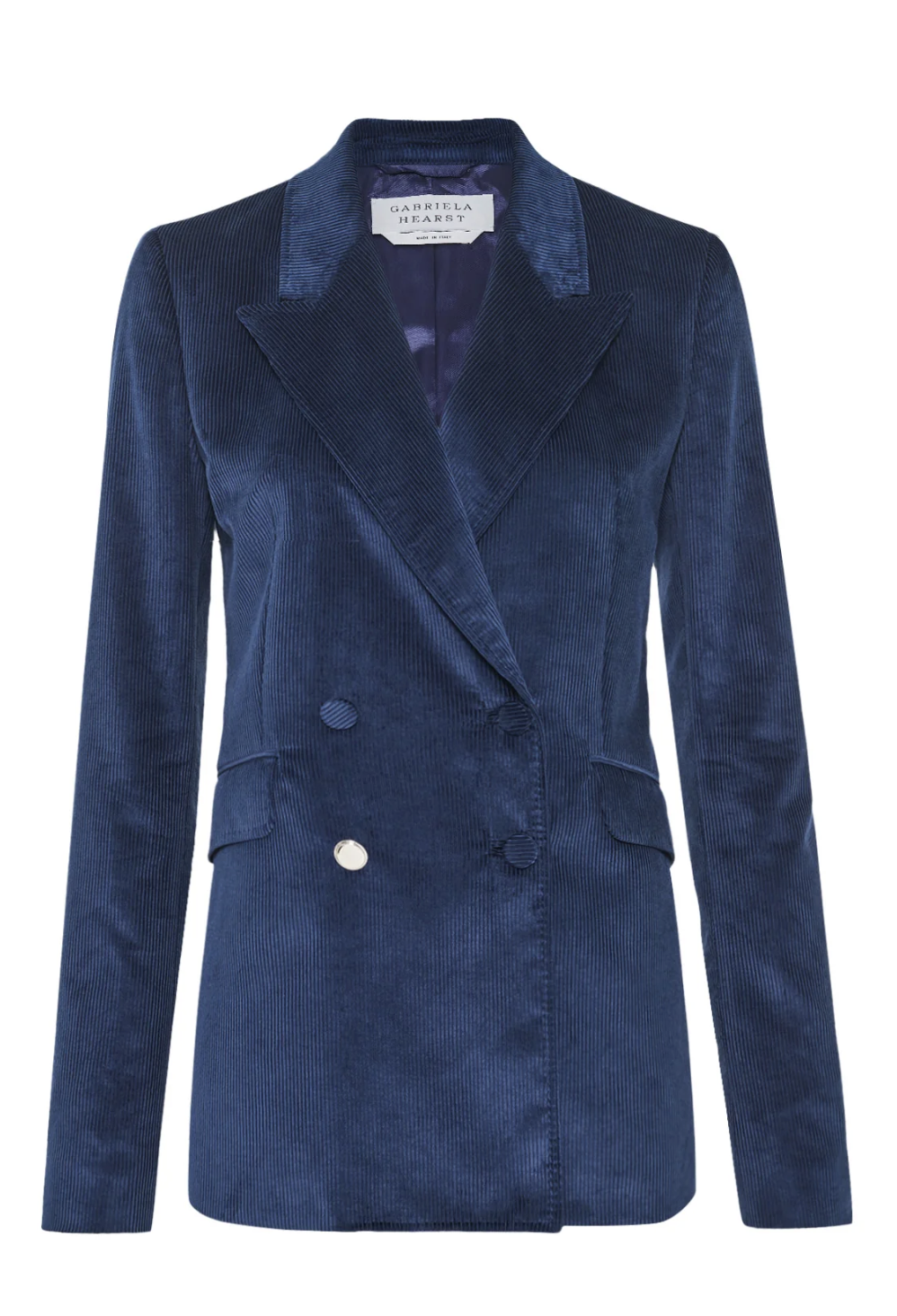 Gabriela Hearst Angela Blazer in Electric Navy Sea Island Cotton Corduroy