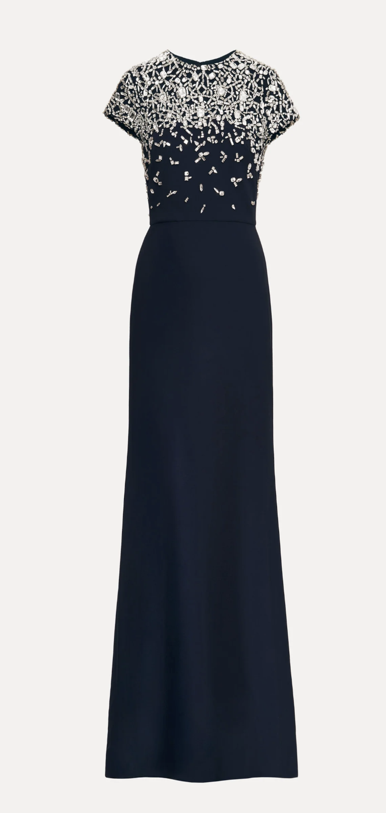 oscar de la renta crystal embroidered grid cocktail dress Crystal Embroidered Cord Gown main image 1