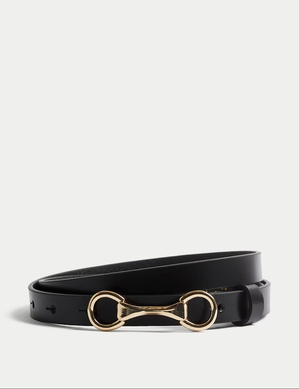 Marks & Spencer Leather Snaffle Waist Belt in Black.png