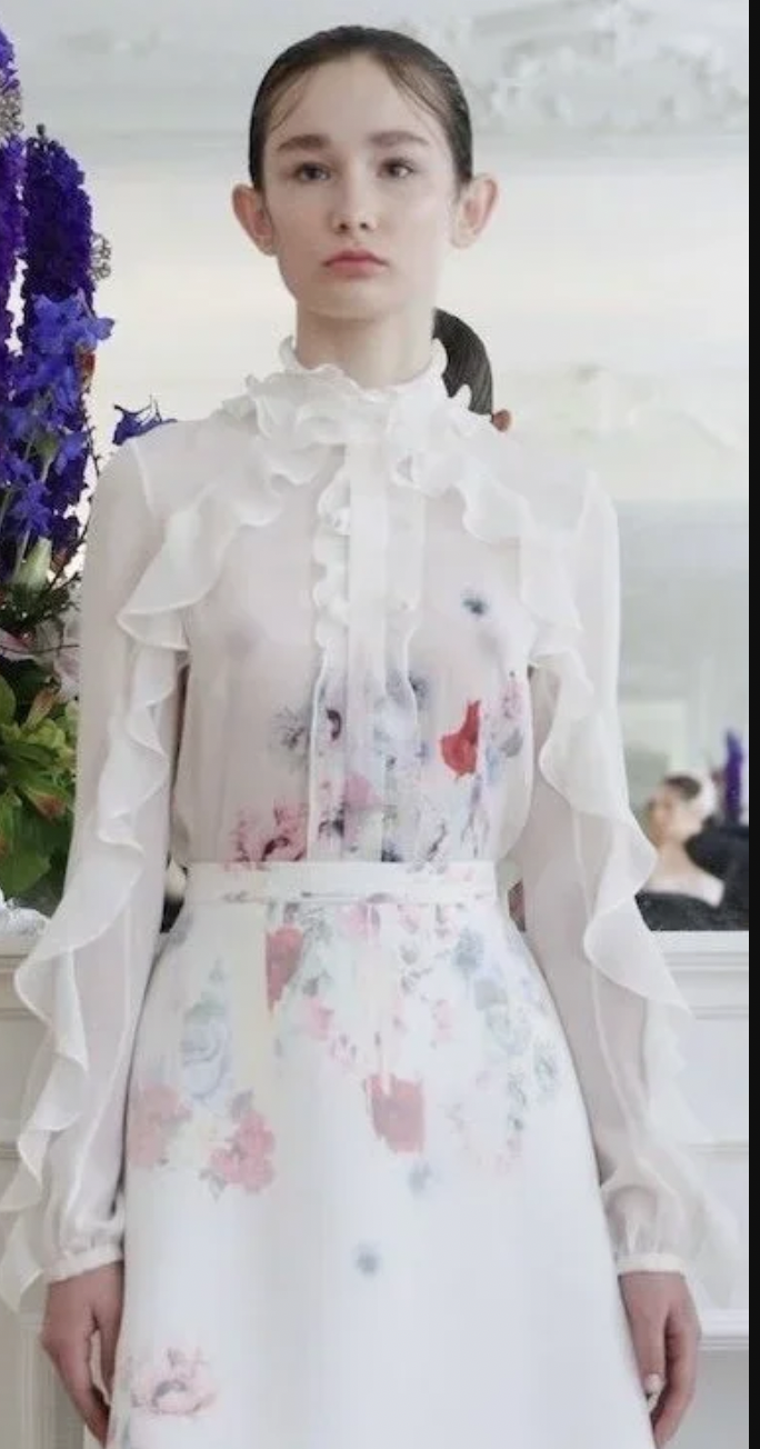 Claes Iversen Floral Print Ruffle Blouse