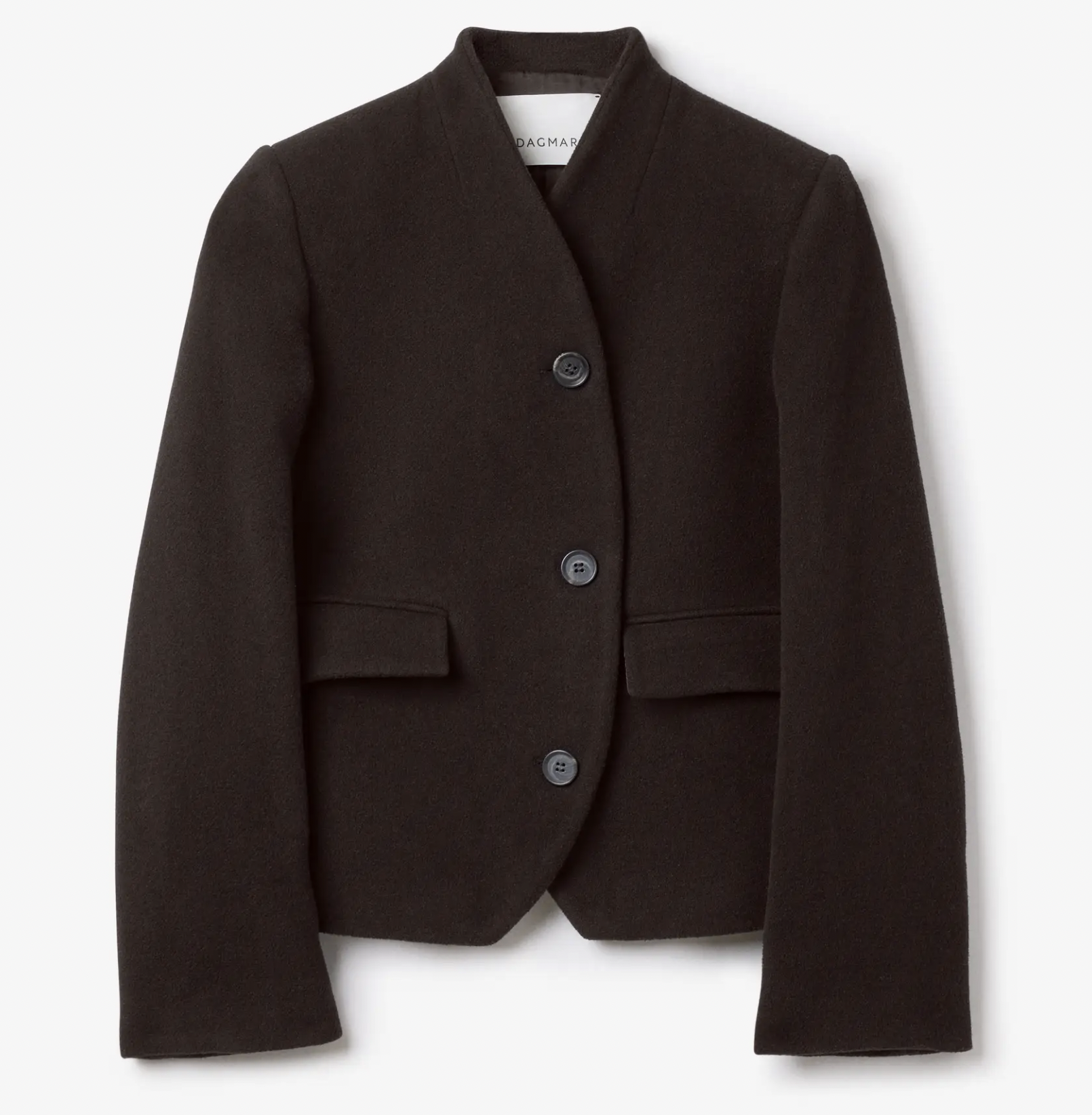 House of Dagmar Short Curved Jacket in Chocolate Brown