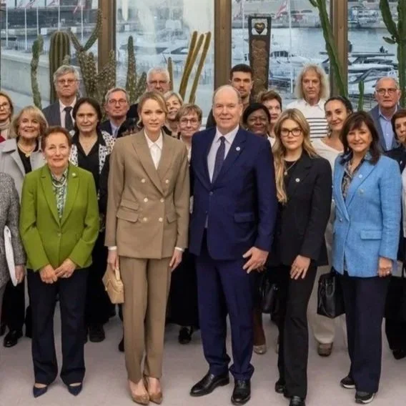 Prince Albert and Princess Charlene present Red Cross diplomas
