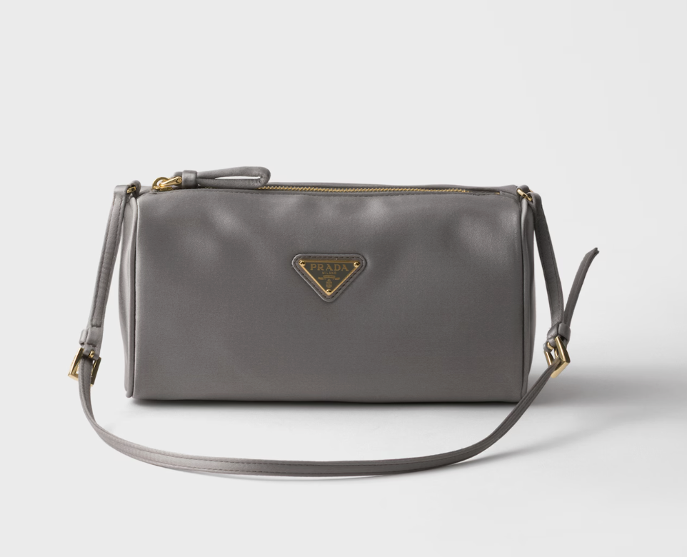 PRADA パーティーバッグ グレー Prada Satin Mini-Bag in Graphite — UFO No More