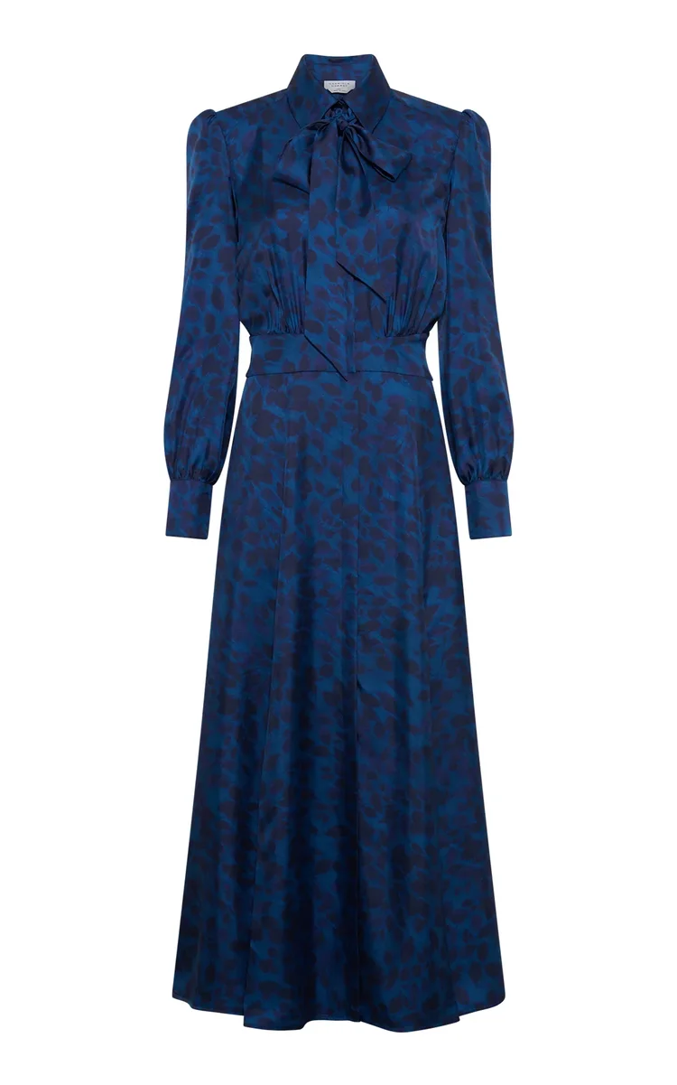 Gabriela Hearst Maude Shirtdress in Blue Multi Printed Silk Twill  UFO No  More