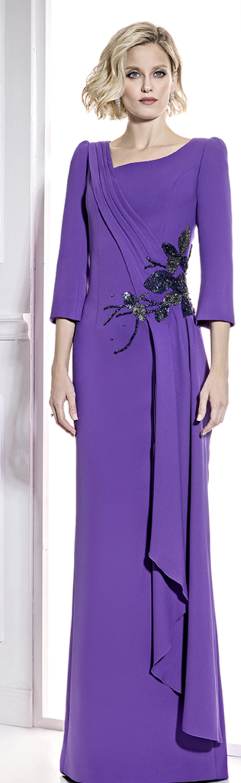 Alejandro de Miguel Draped Embellished Gown in Blue