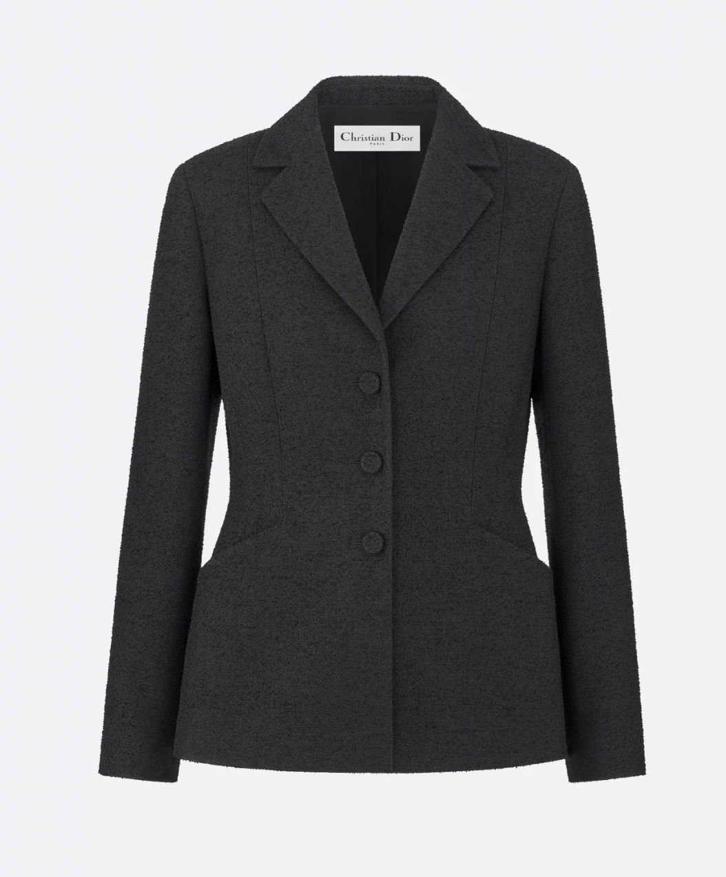 Christian Dior 30 Montaigne Bar Jacket in Black Virgin Wool-Cotton-Blend Bouclé