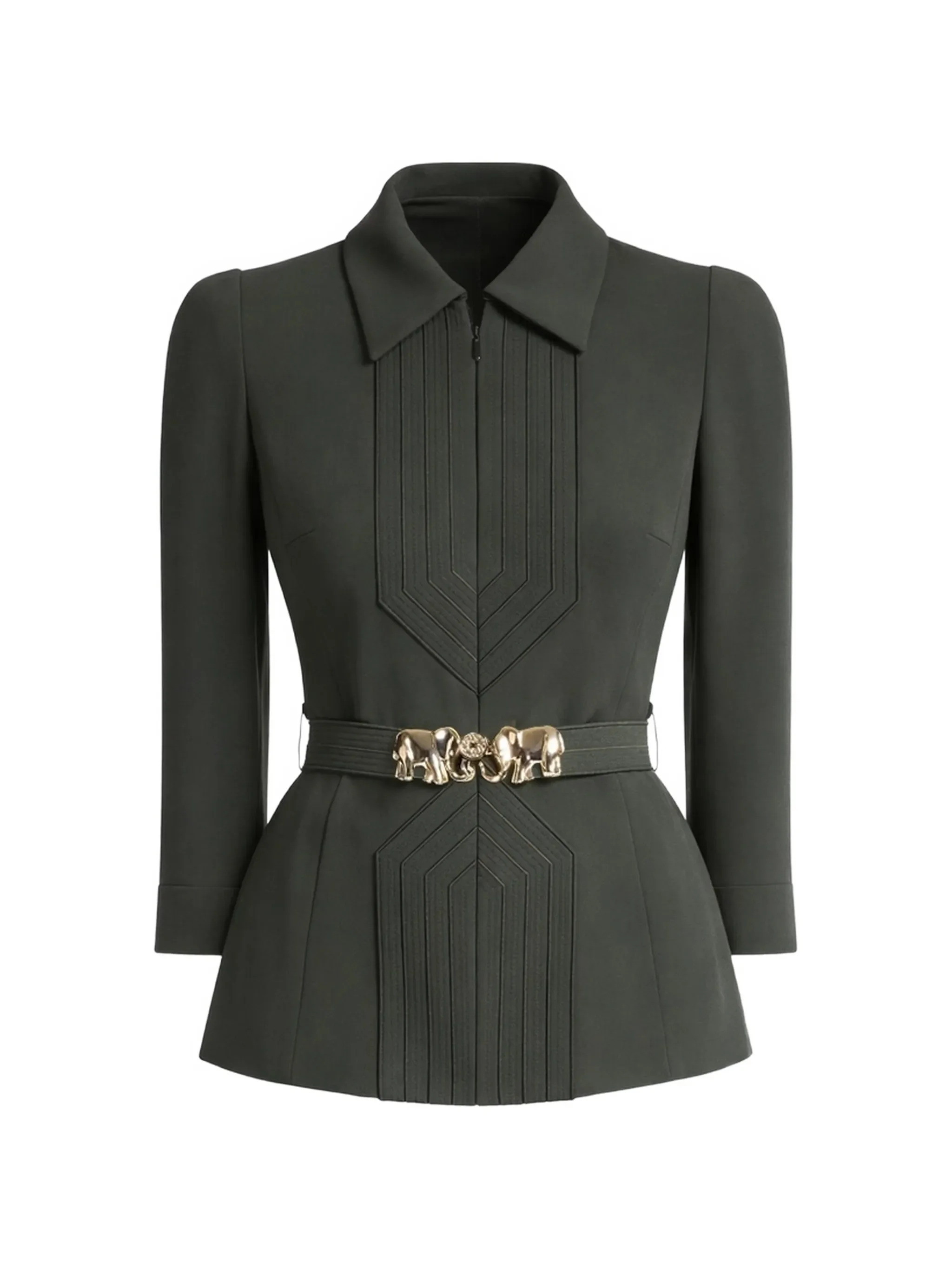 Elie Saab Elephant Buckle Cady Jacket