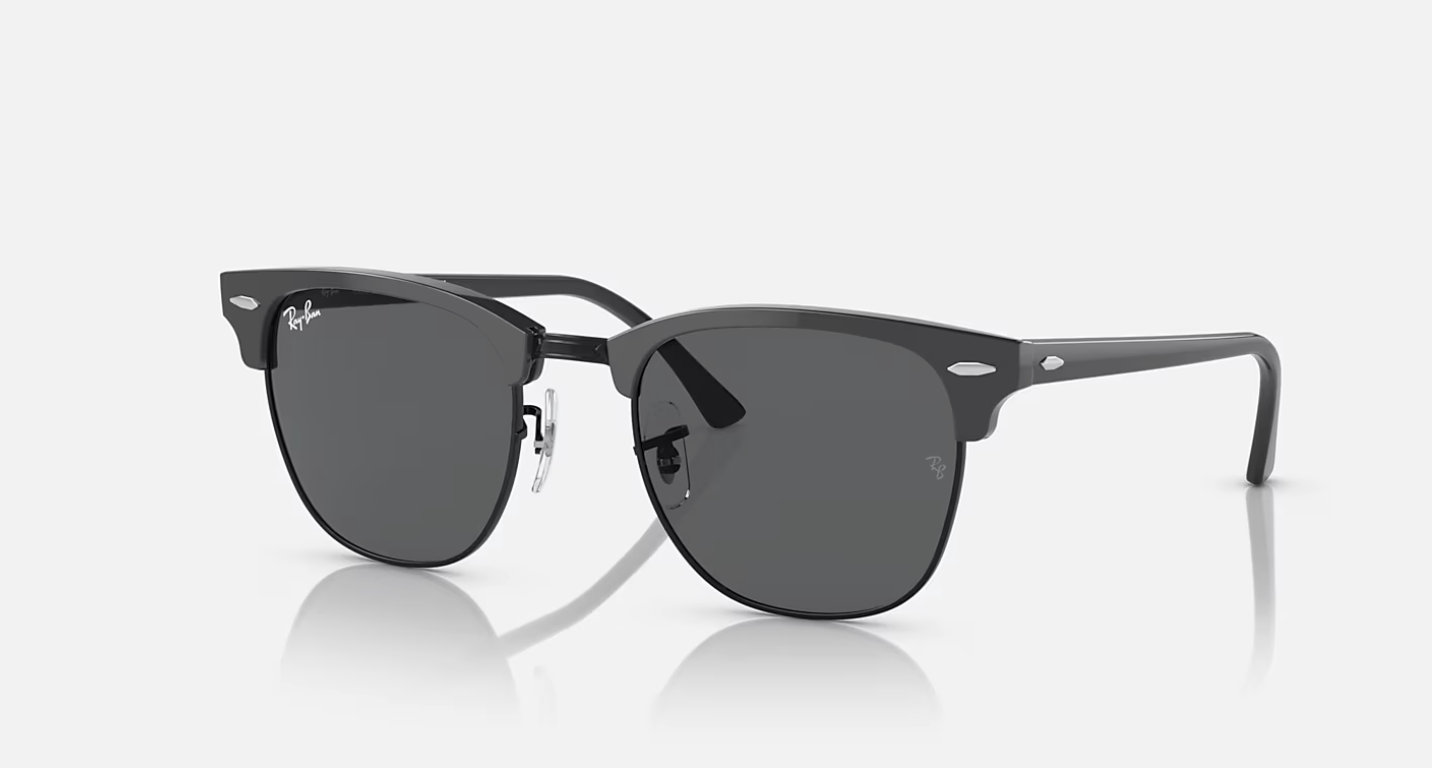 Ray-Ban Clubmaster Classic Sunglasses in Polished Grey On Black