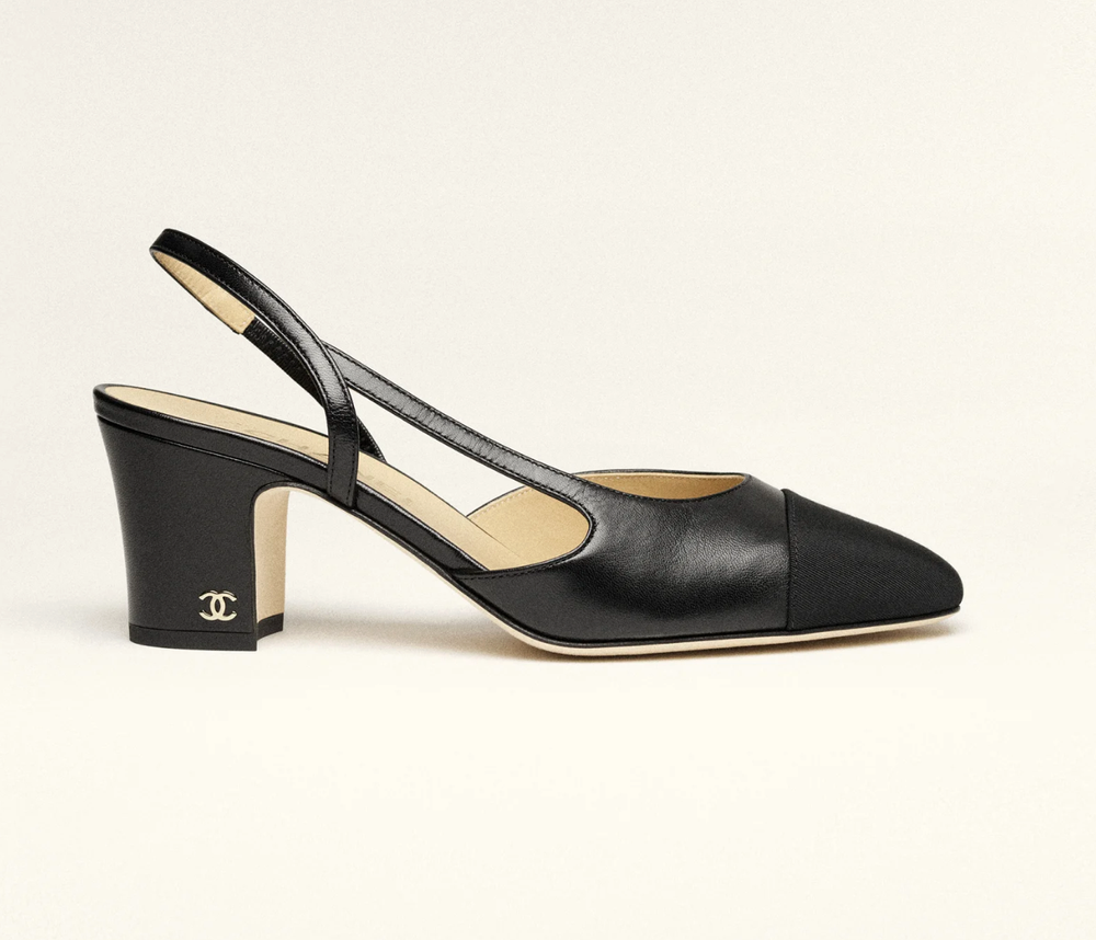 Cs70 Rx Chanel Chanel Cap-Toe Slingback Pumps in Black Goatskin & Grosgrain — UFO No More