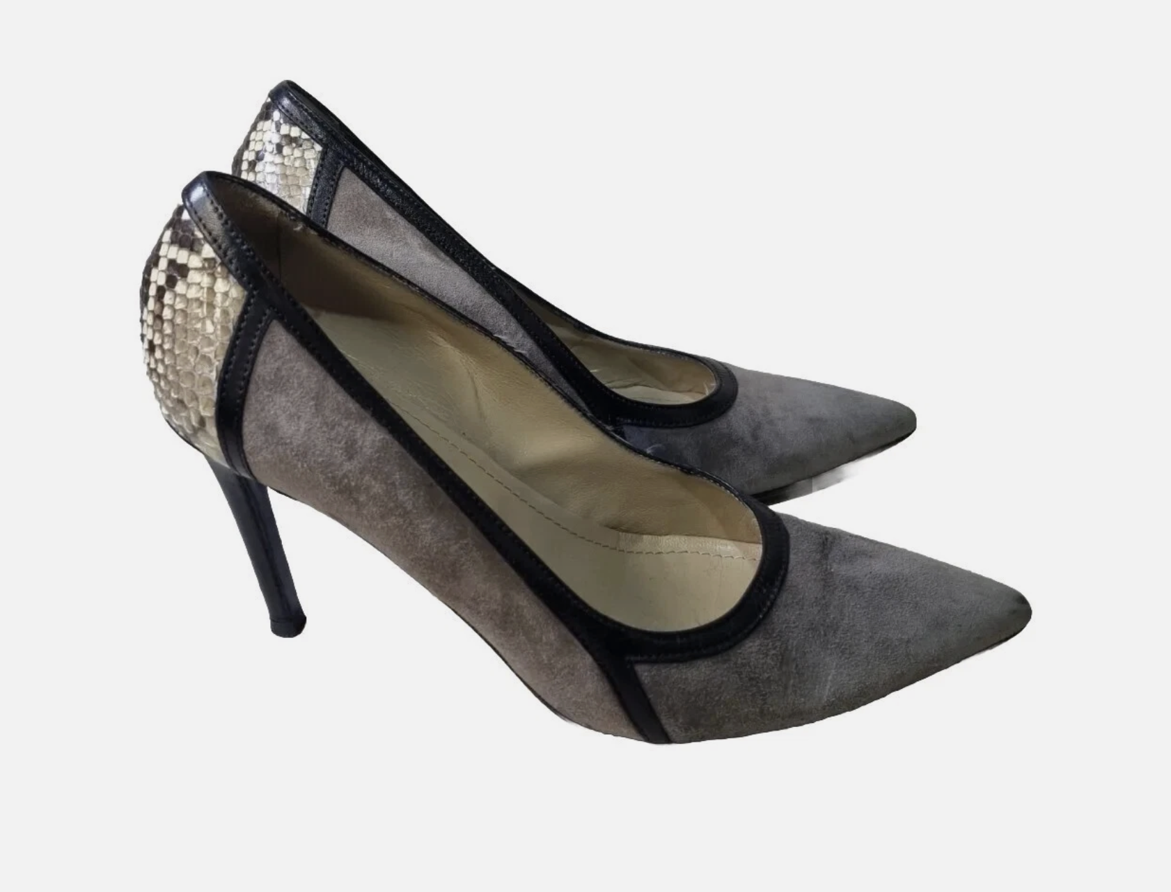 Natan Tricolor Ponyhair Pumps in Burgundy/Dark Green/Red