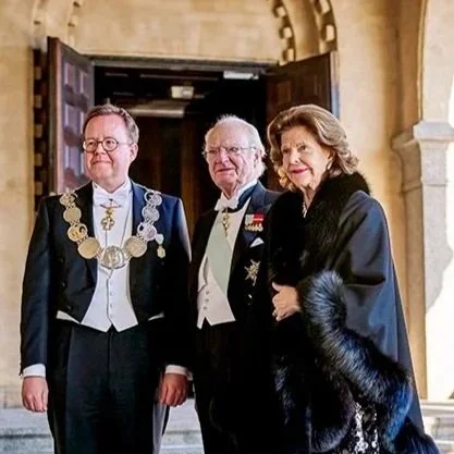 King Carl Gustaf and Queen Silvia attend Royal Swedish Academy of Sciences' annual celebration