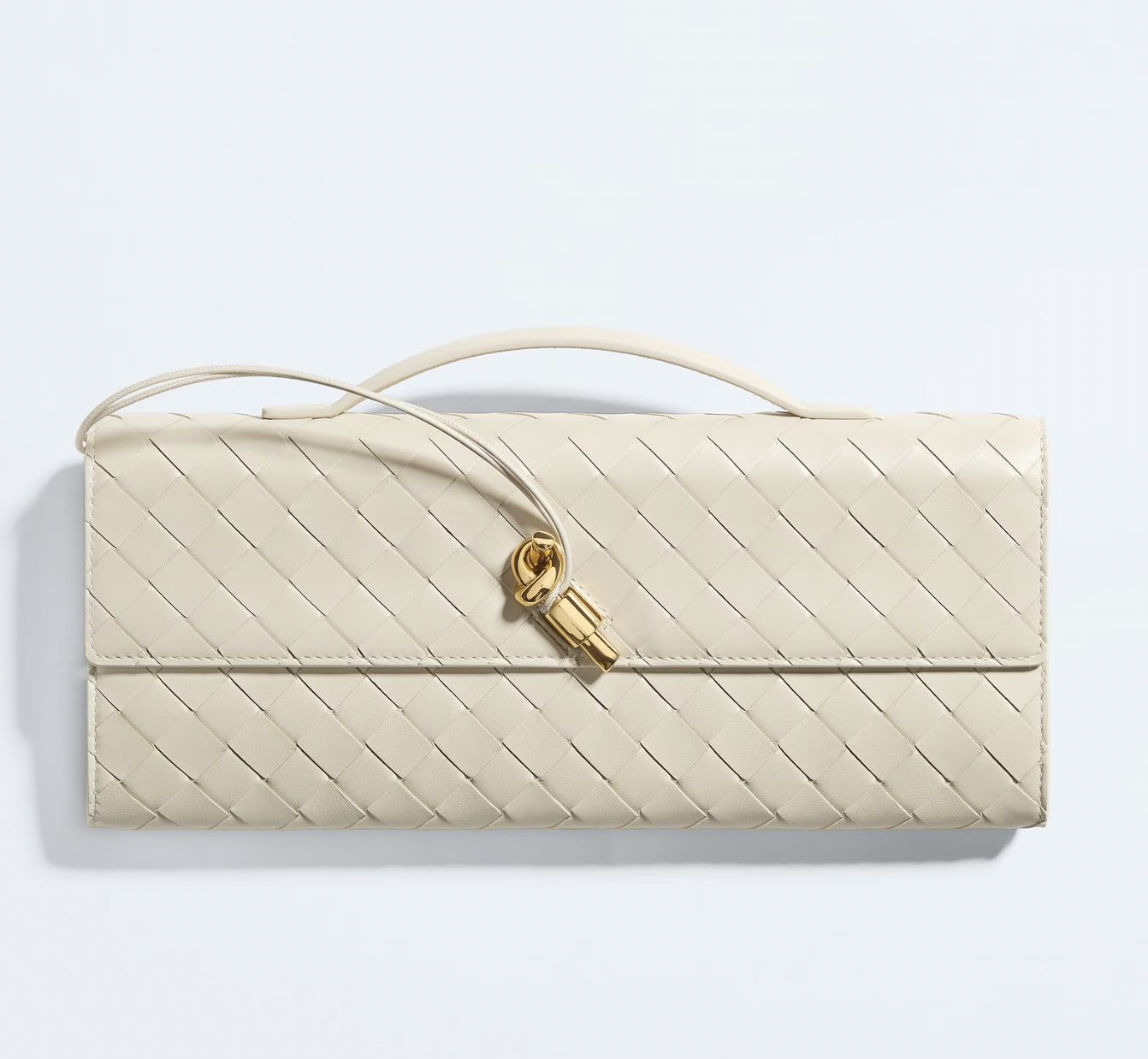 Bottega Veneta Andiamo Clutch in Sea Salt