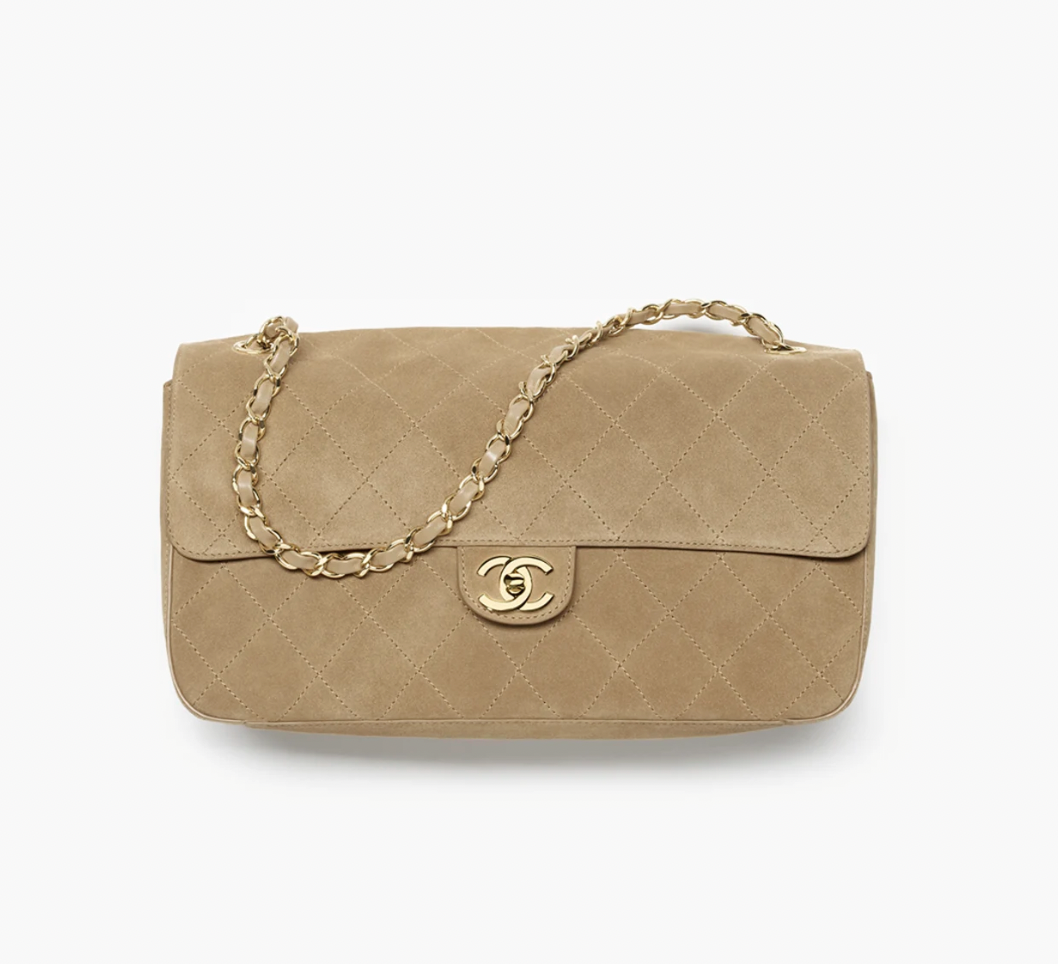 Chanel Maxi Flap Bag in Dark Brown Suede Calfskin &amp; Gold Metal