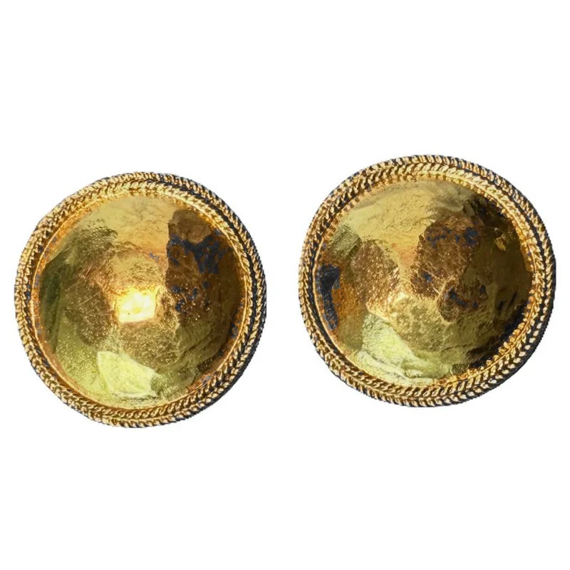 Chanel Vintage Round Button Earrings